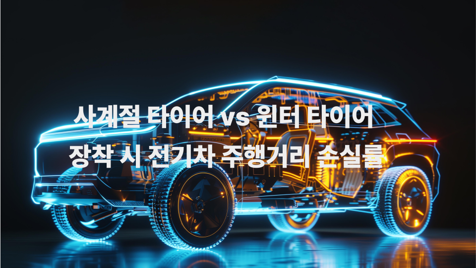 사계절 타이어 vs 윈터 타이어 장착 시 전기차 주행거리 손실률